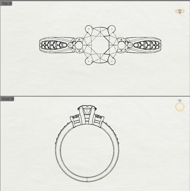 3 stone ring 3D print model_14