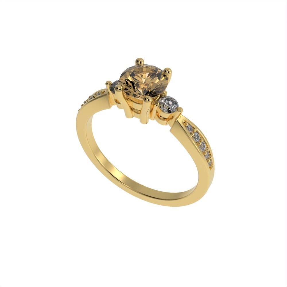 3 stone ring 3D print model_17