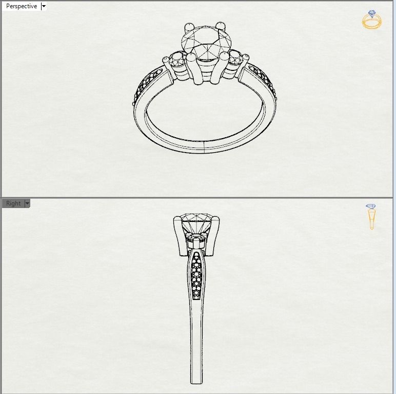 3 stone ring 3D print model_15