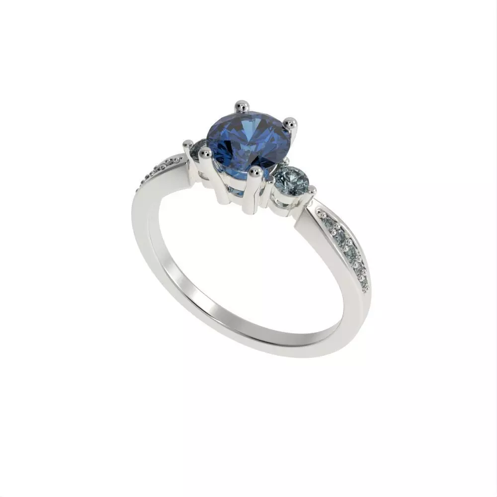 3 stone ring 3D print model_0