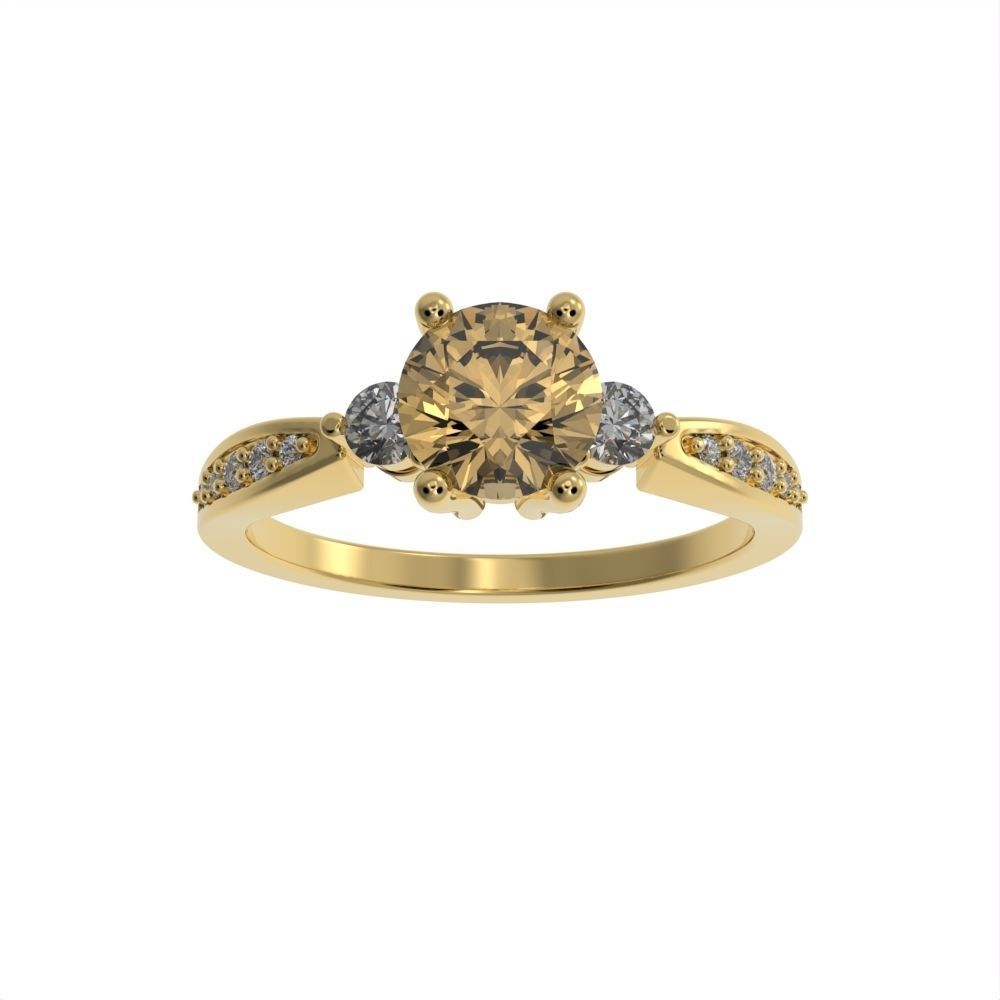 3 stone ring 3D print model_18