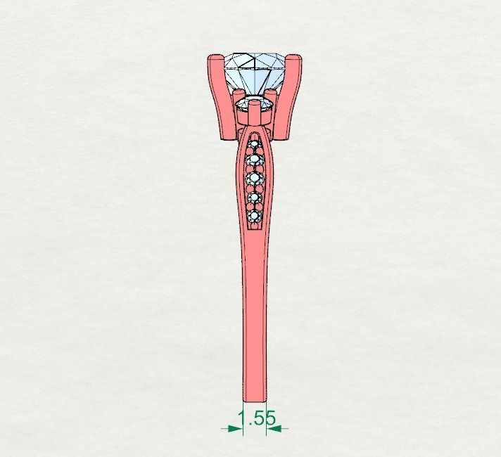 3 stone ring 3D print model_7