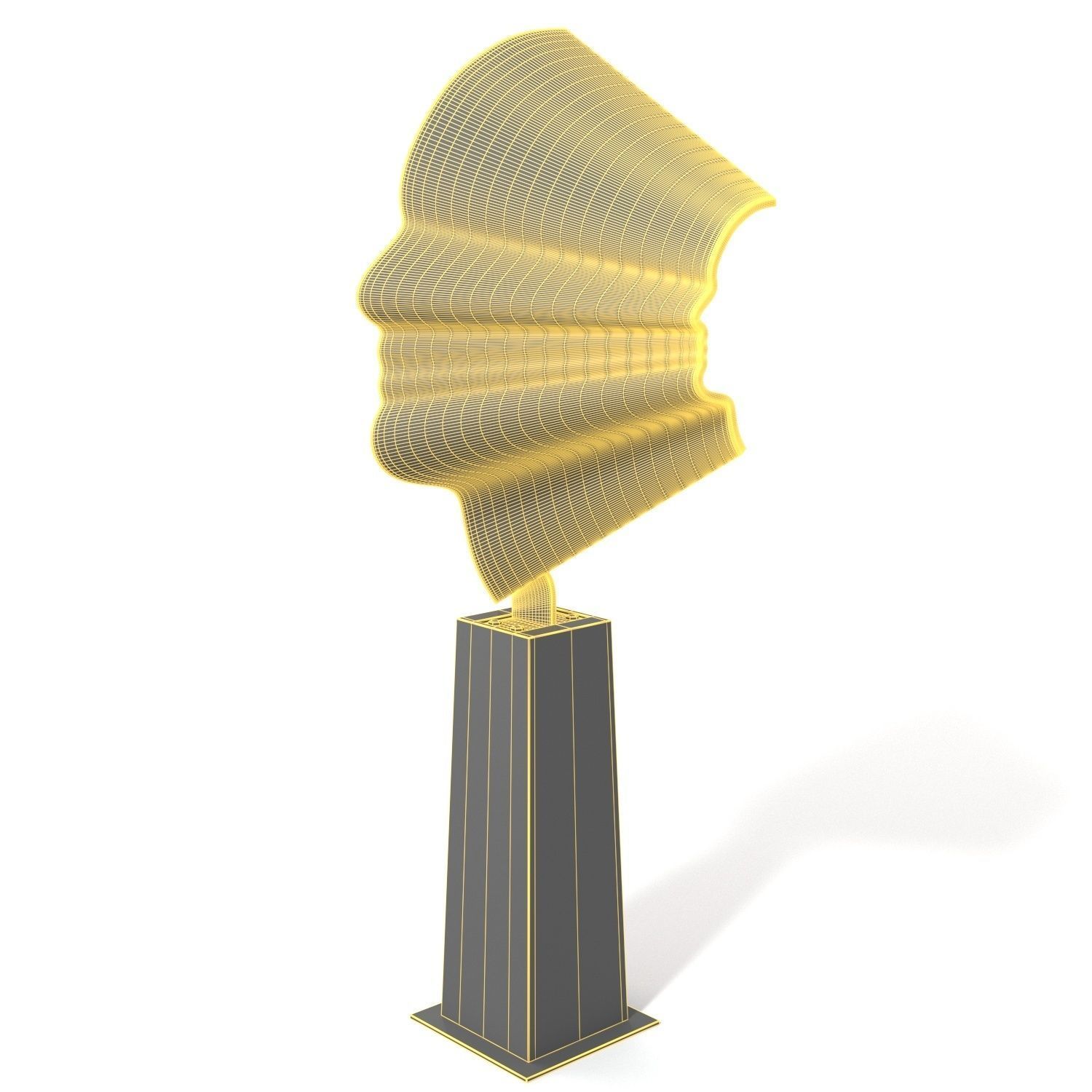 Cast Bronze Modern Silhouette Head sculpture PBR 3D model_5