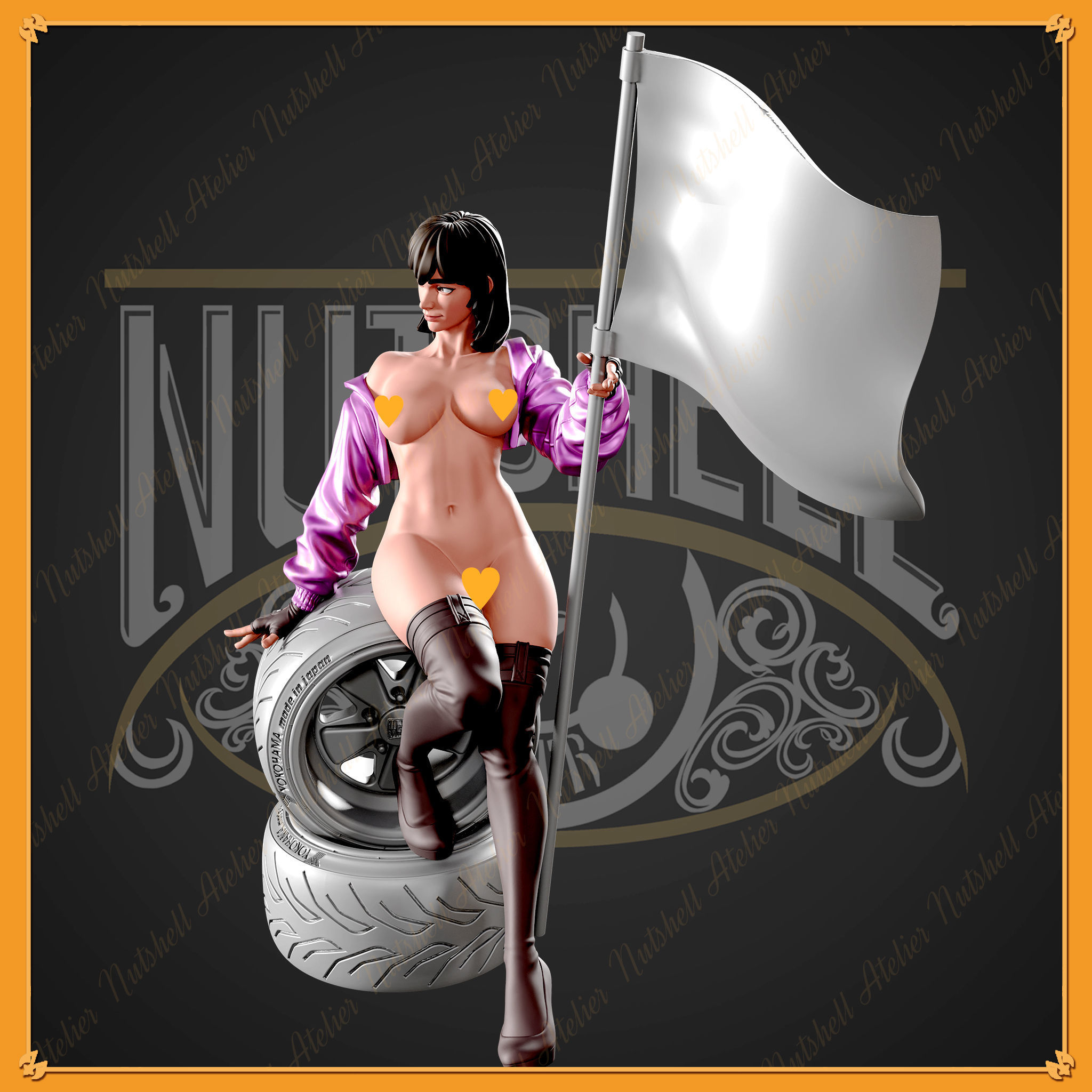 Nutshell Atelier - Racing girl - NSFW 3D print model_8