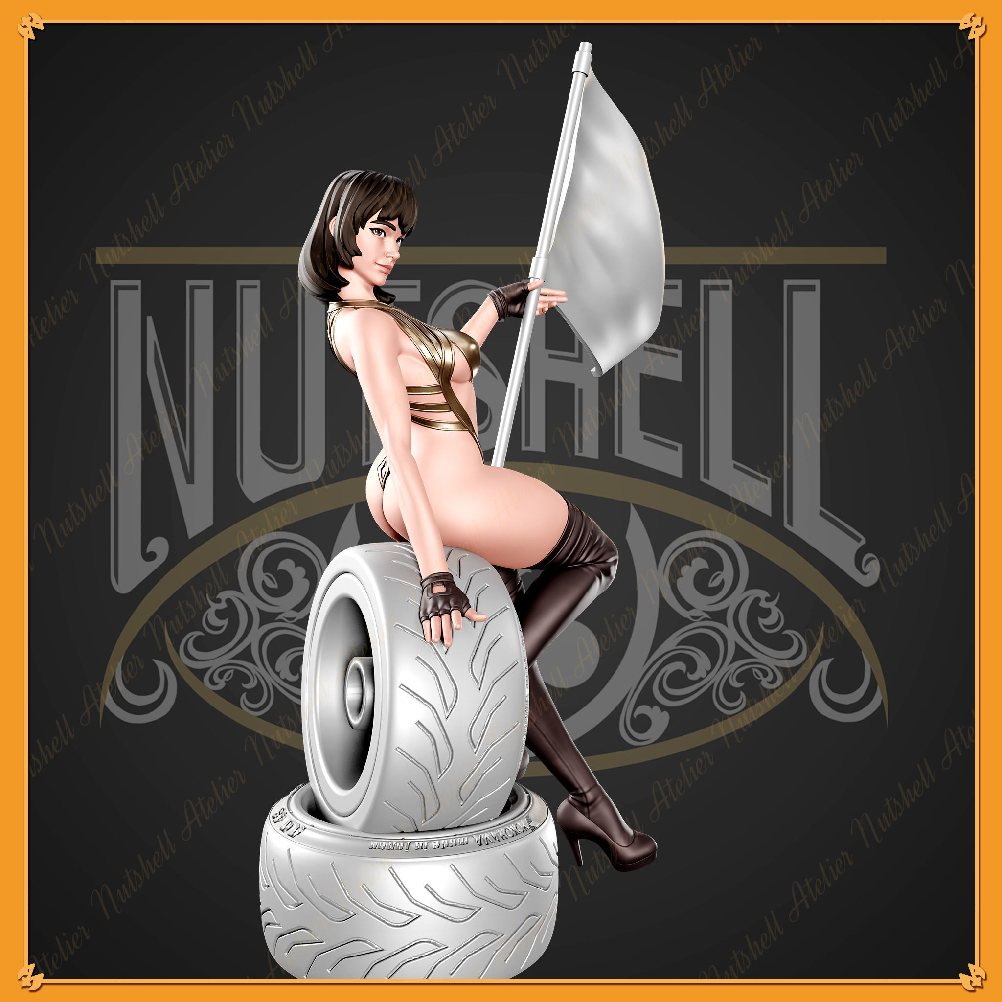 Nutshell Atelier - Racing girl - NSFW 3D print model_4