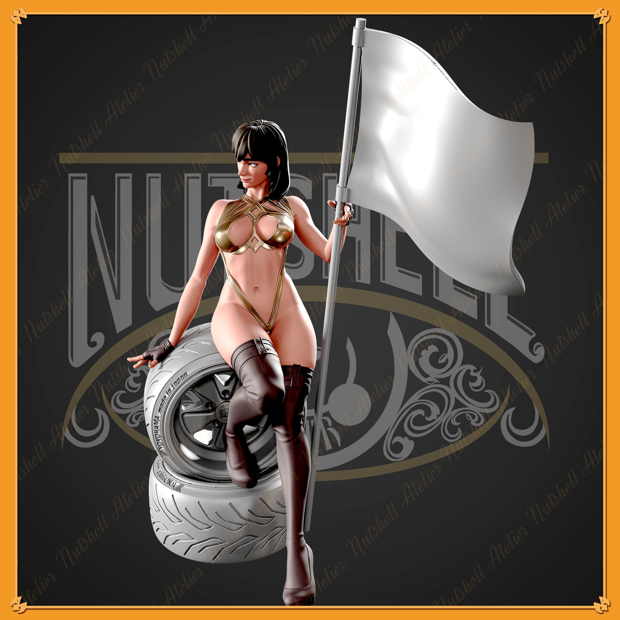 Nutshell Atelier - Racing girl - NSFW 3D print model_7