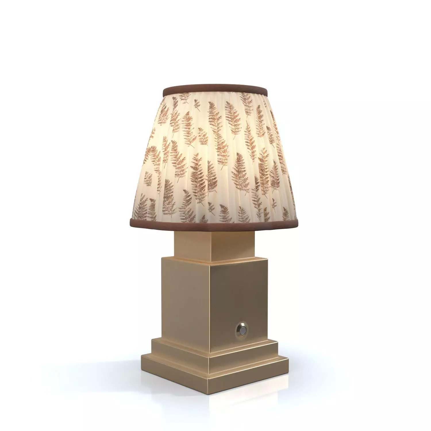 Chocolate Brown Fern Scalloped Table Lamp PBR 3D model_0