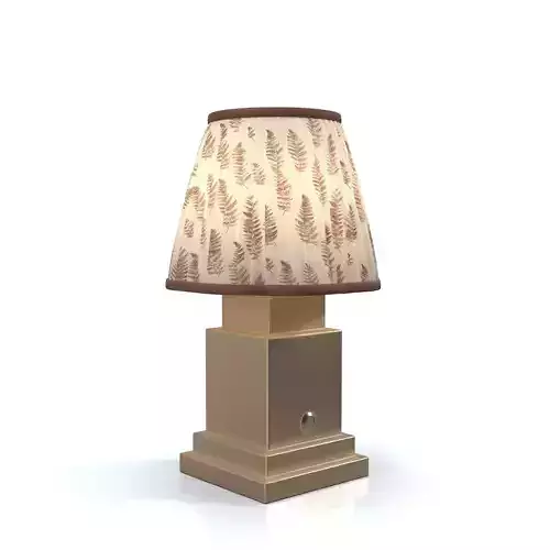 Chocolate Brown Fern Scalloped Table Lamp PBR