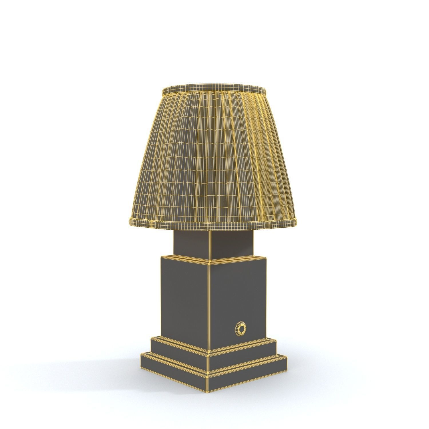 Chocolate Brown Fern Scalloped Table Lamp PBR 3D model_5