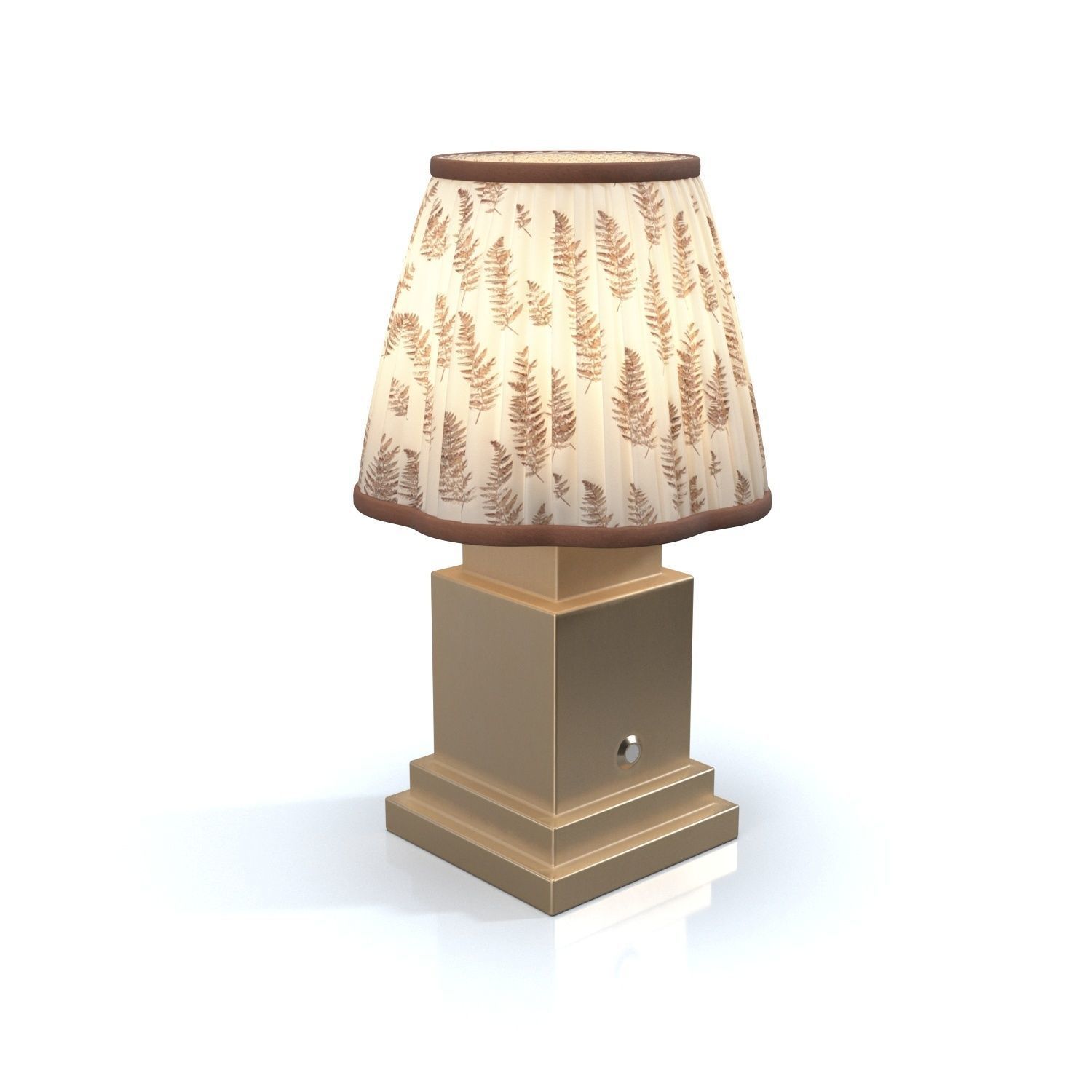 Chocolate Brown Fern Scalloped Table Lamp PBR 3D model_2