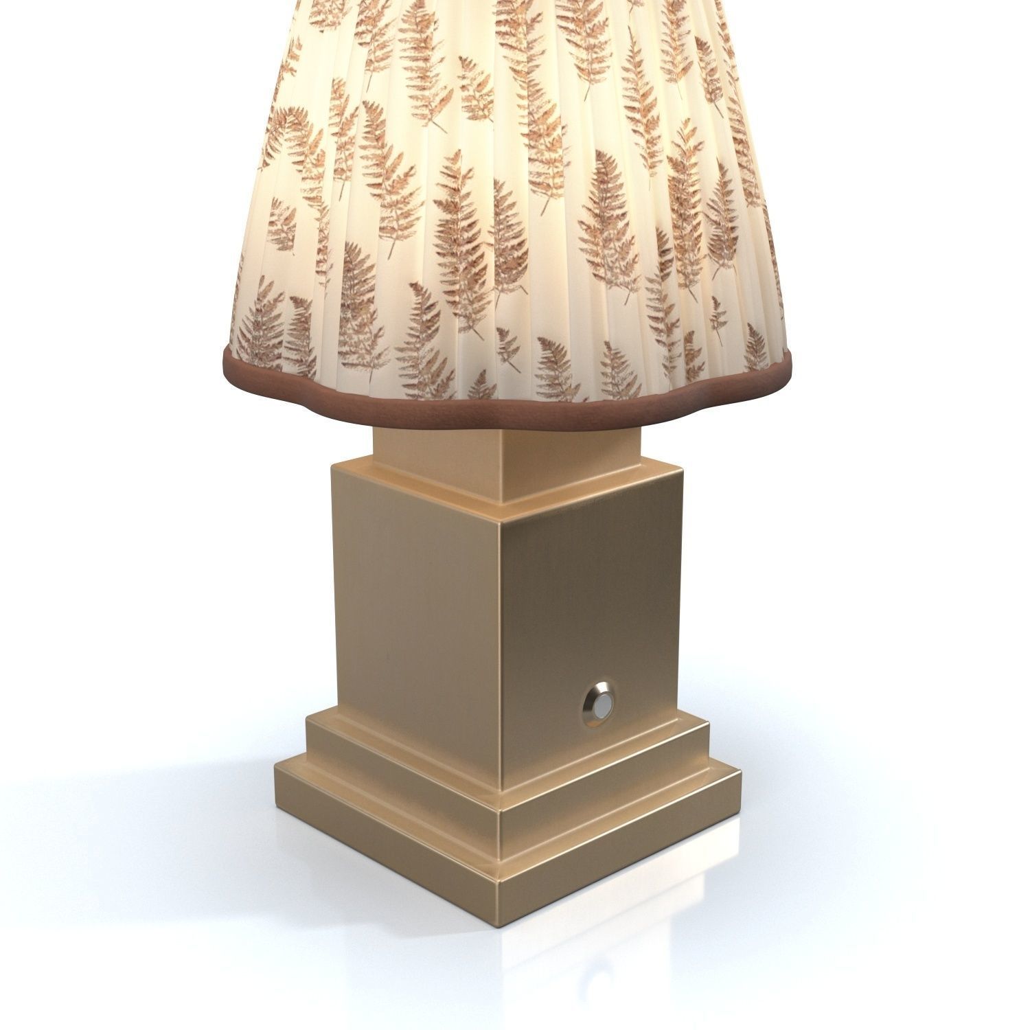 Chocolate Brown Fern Scalloped Table Lamp PBR 3D model_3