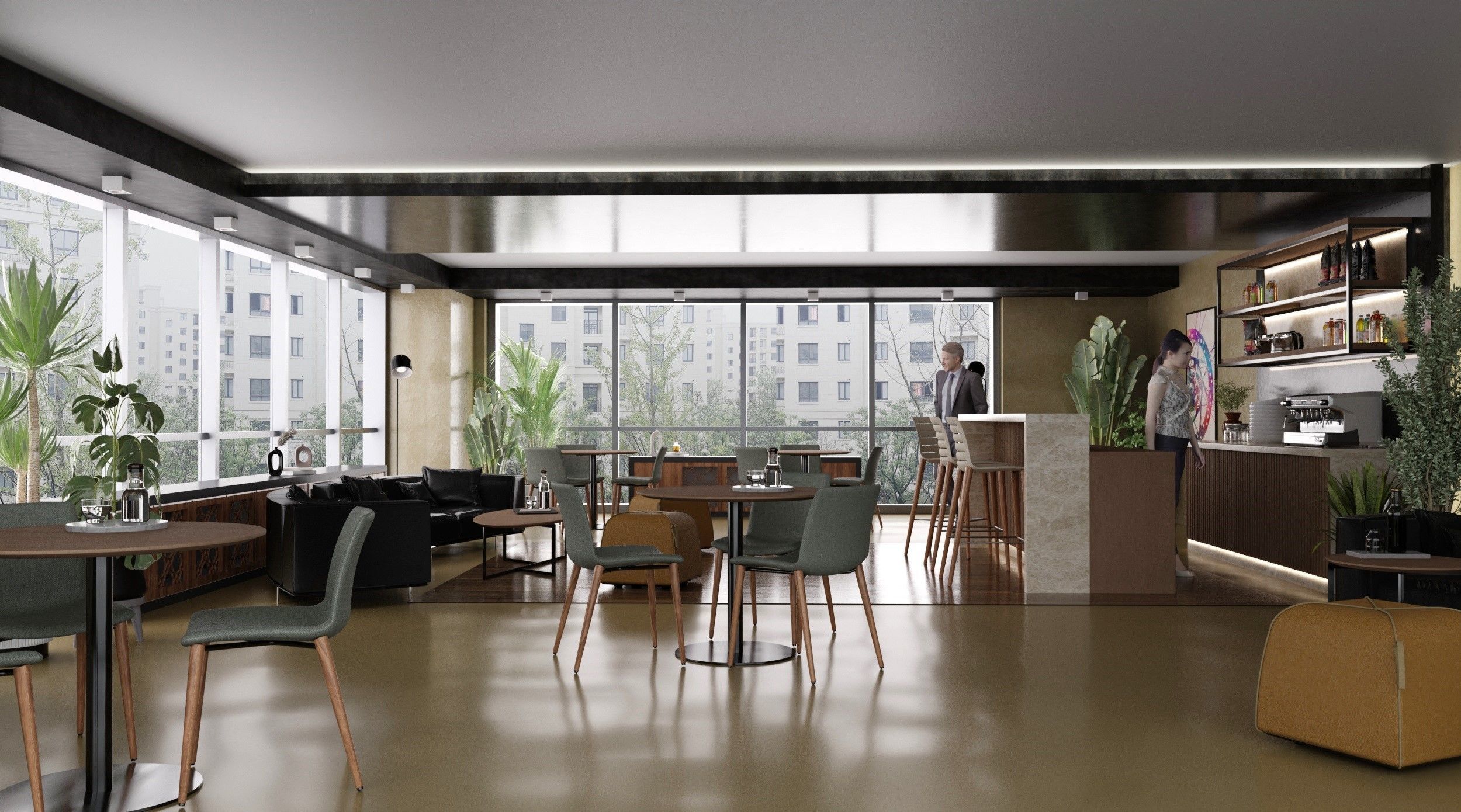 Modern Cafe Design free 3D model | CGTrader