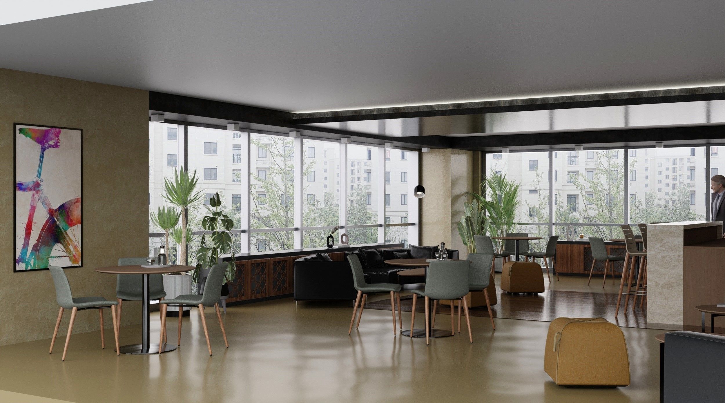 Modern Cafe Design free 3D model | CGTrader