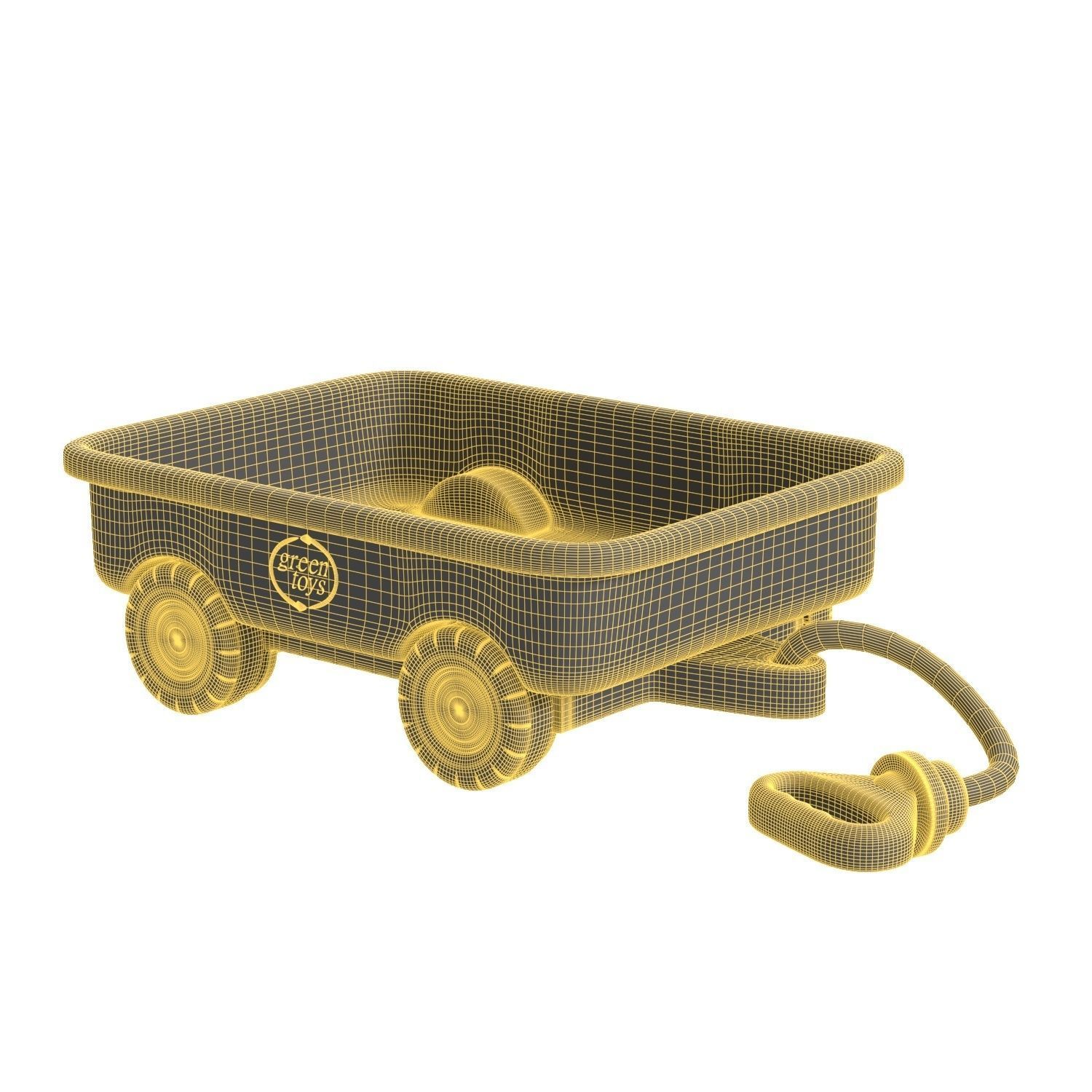 Green Toys Wagon Orange Pretend Play Motor Skills PBR 3D model_5