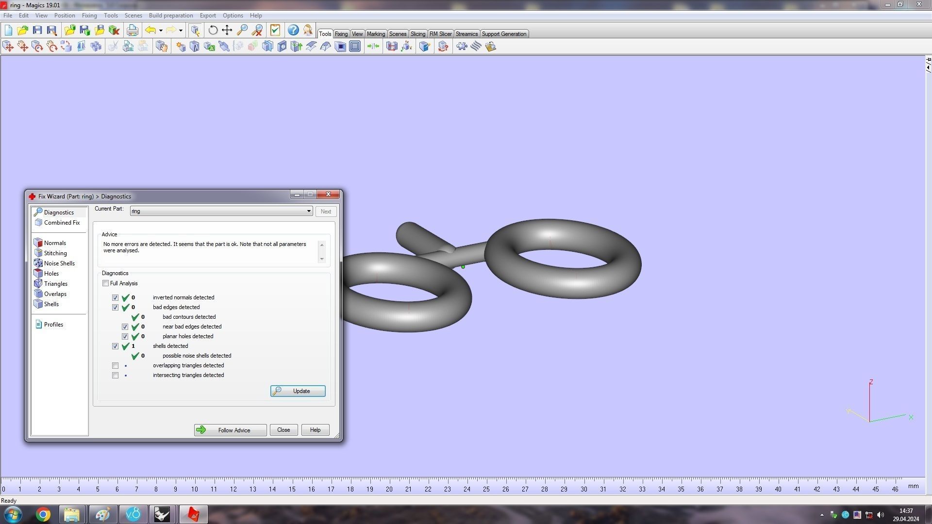 Earrings With Twisted Rings 3D print model_10