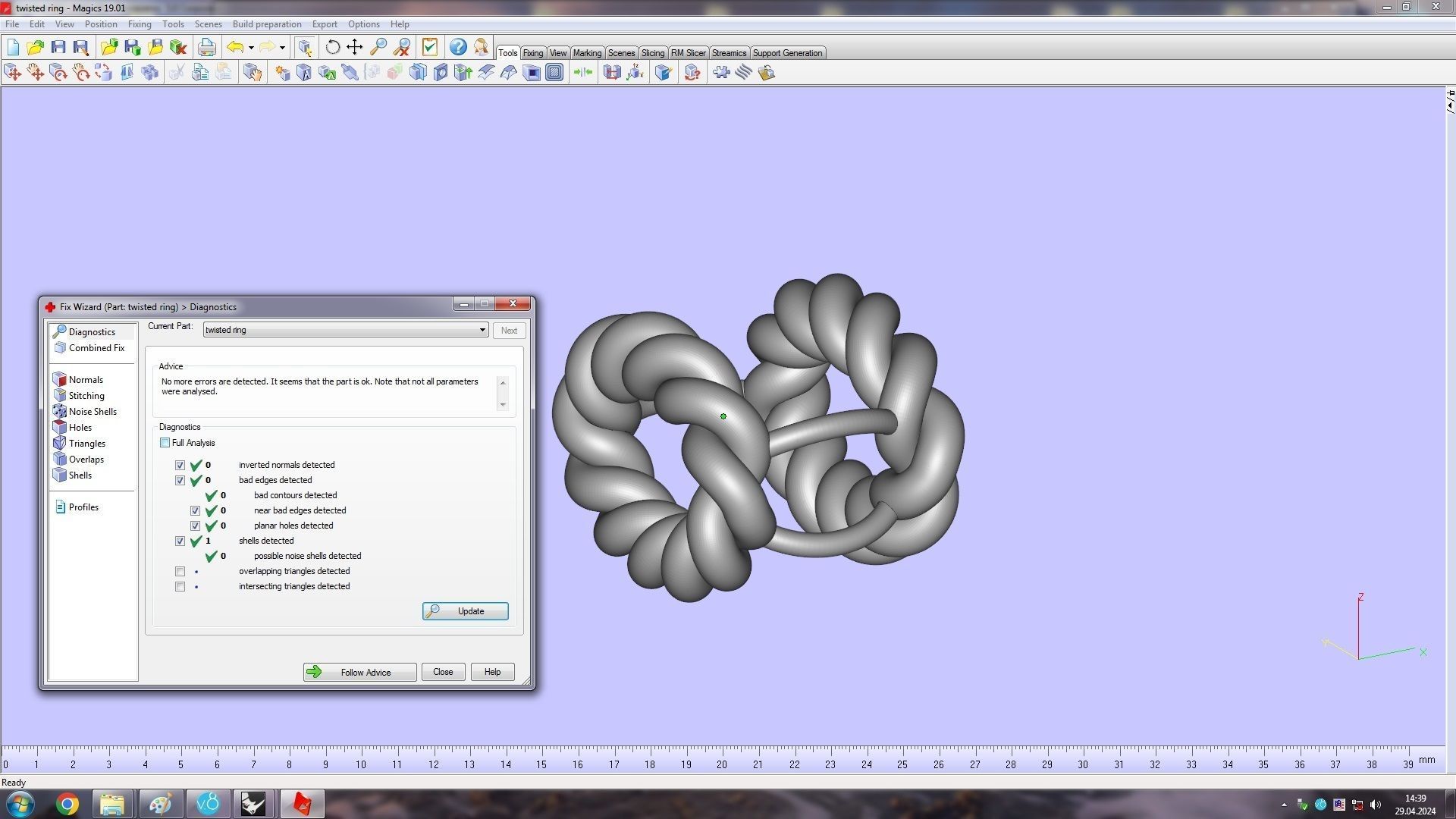 Earrings With Twisted Rings 3D print model_12