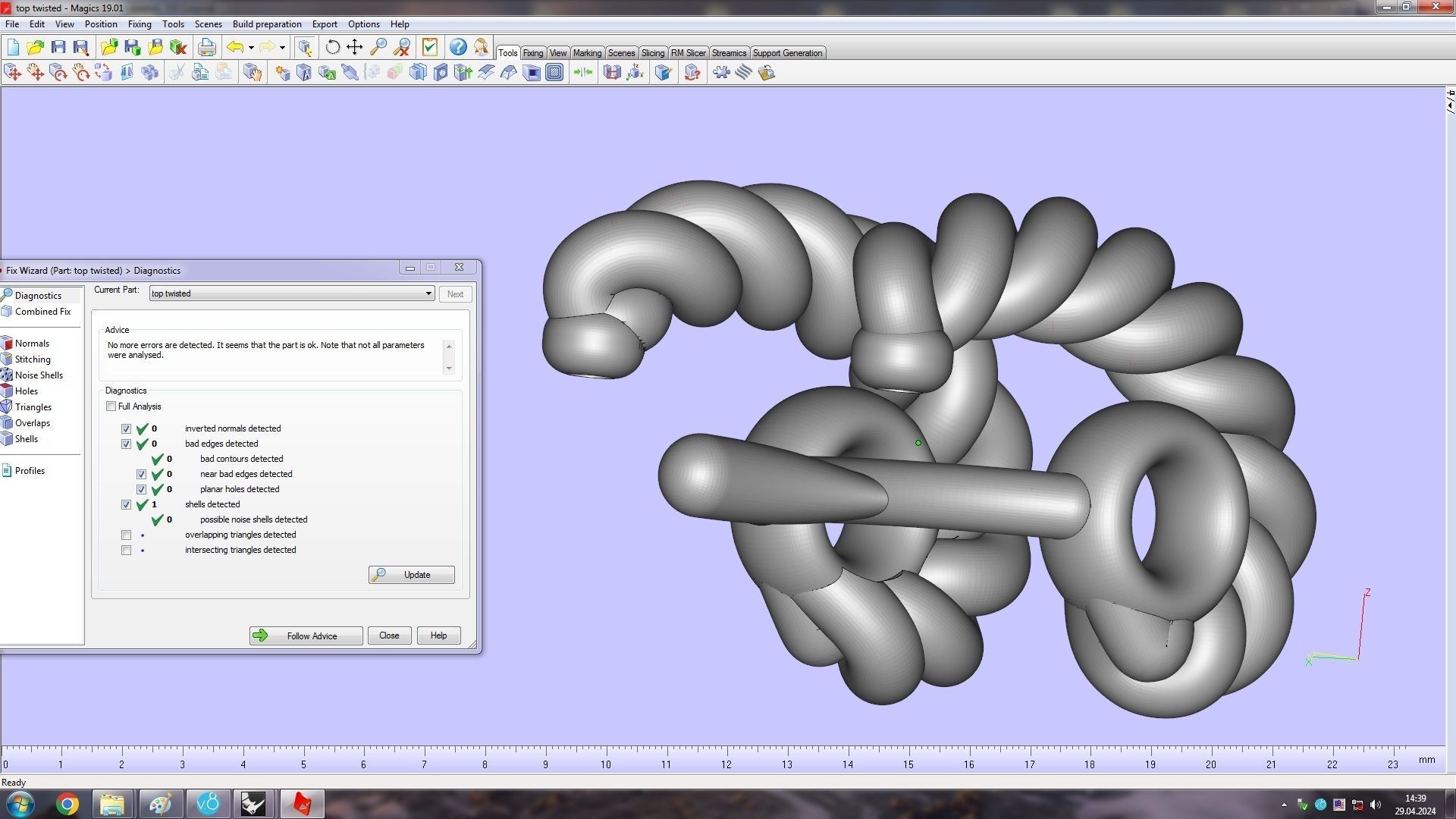 Earrings With Twisted Rings 3D print model_11