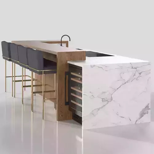 Kitchen Island Countertop 04 PBR