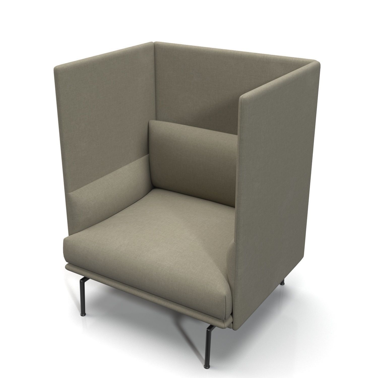 Outline Highback One Seater PBR 3D model_4