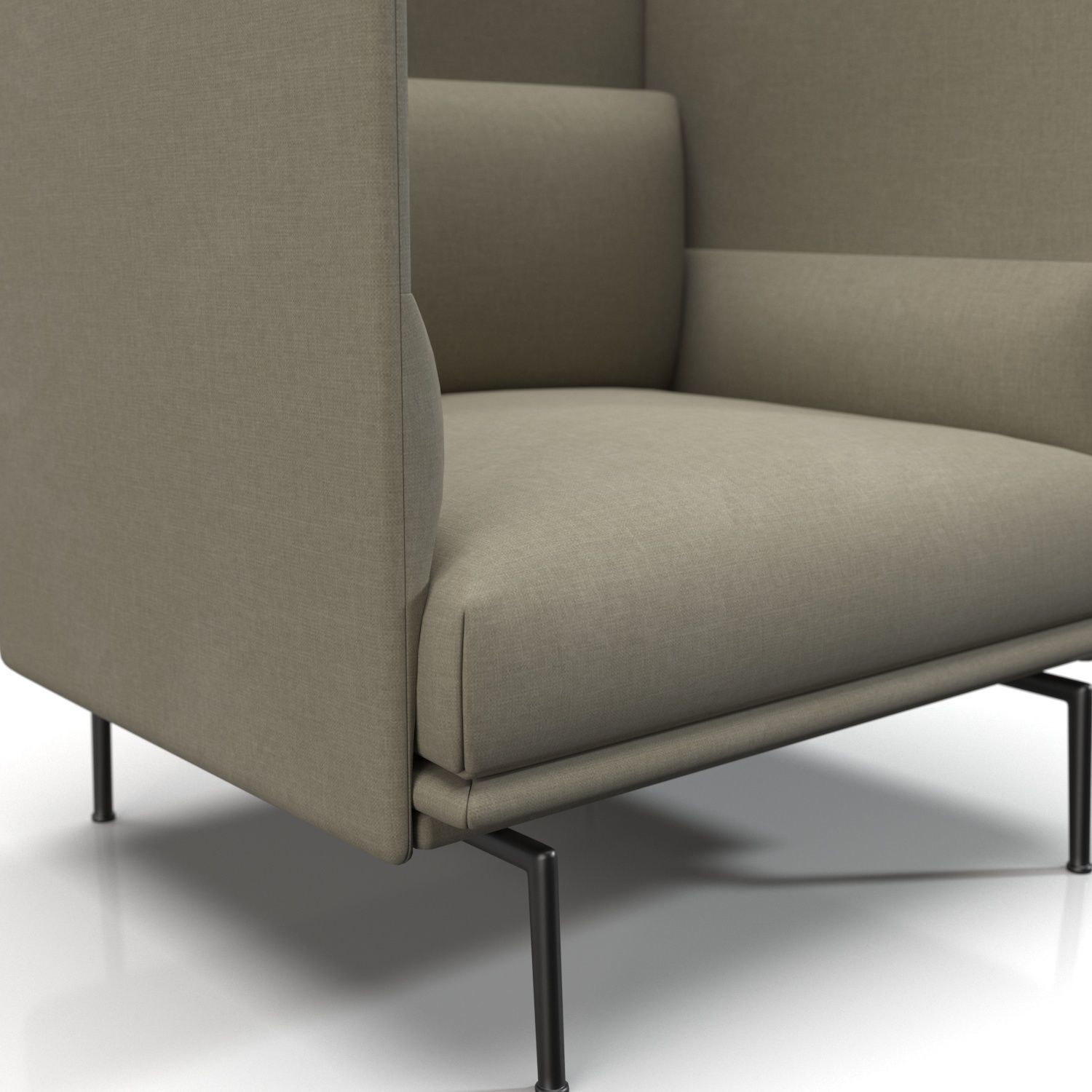 Outline Highback One Seater PBR 3D model_3