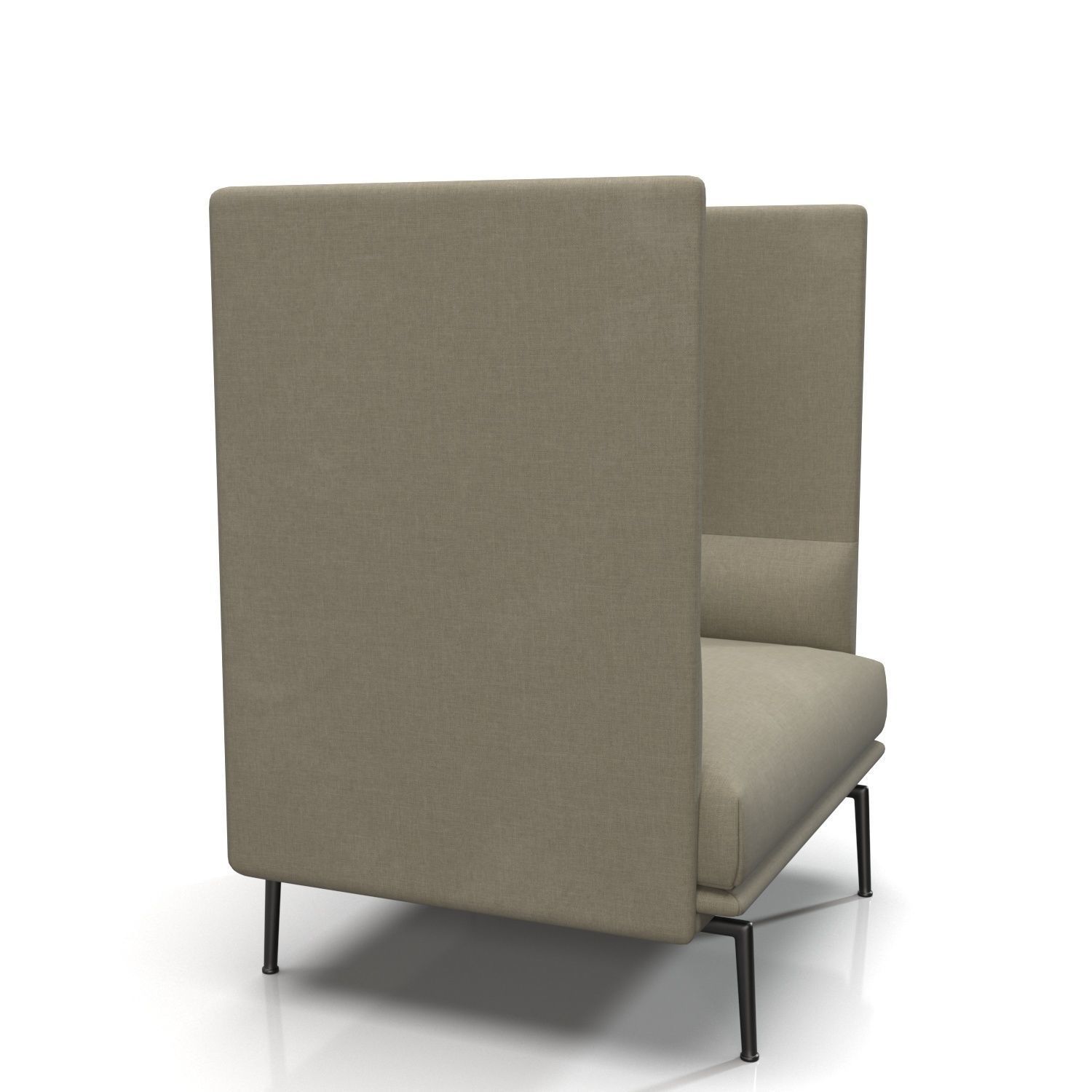 Outline Highback One Seater PBR 3D model_1