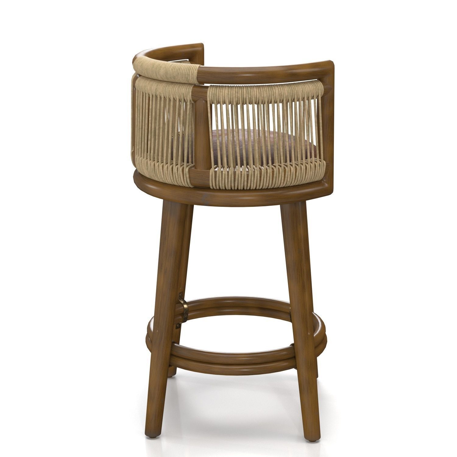 Palecek Bolero LogBack Bar Counter Stool PBR 3D model_4