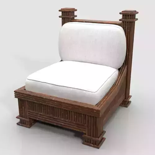 Rustic Trundle Lounge Chair PBR 3D model