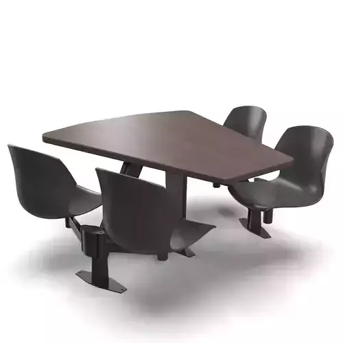 Shield Table with Plastic Bucket Seats PBR