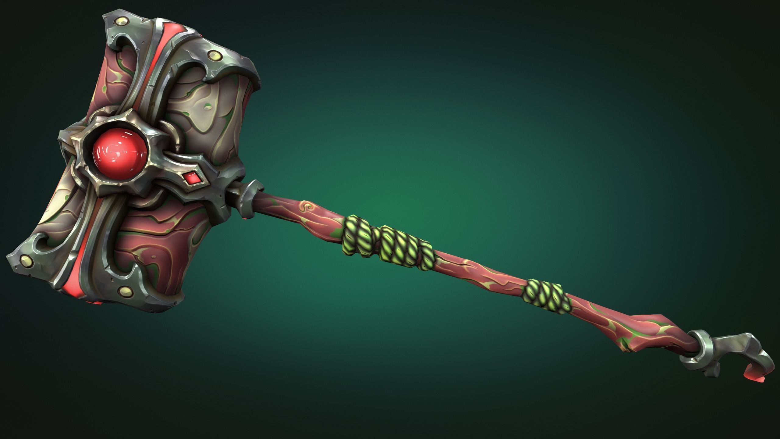 Coastal two handed hammer Low-poly 3D model_8