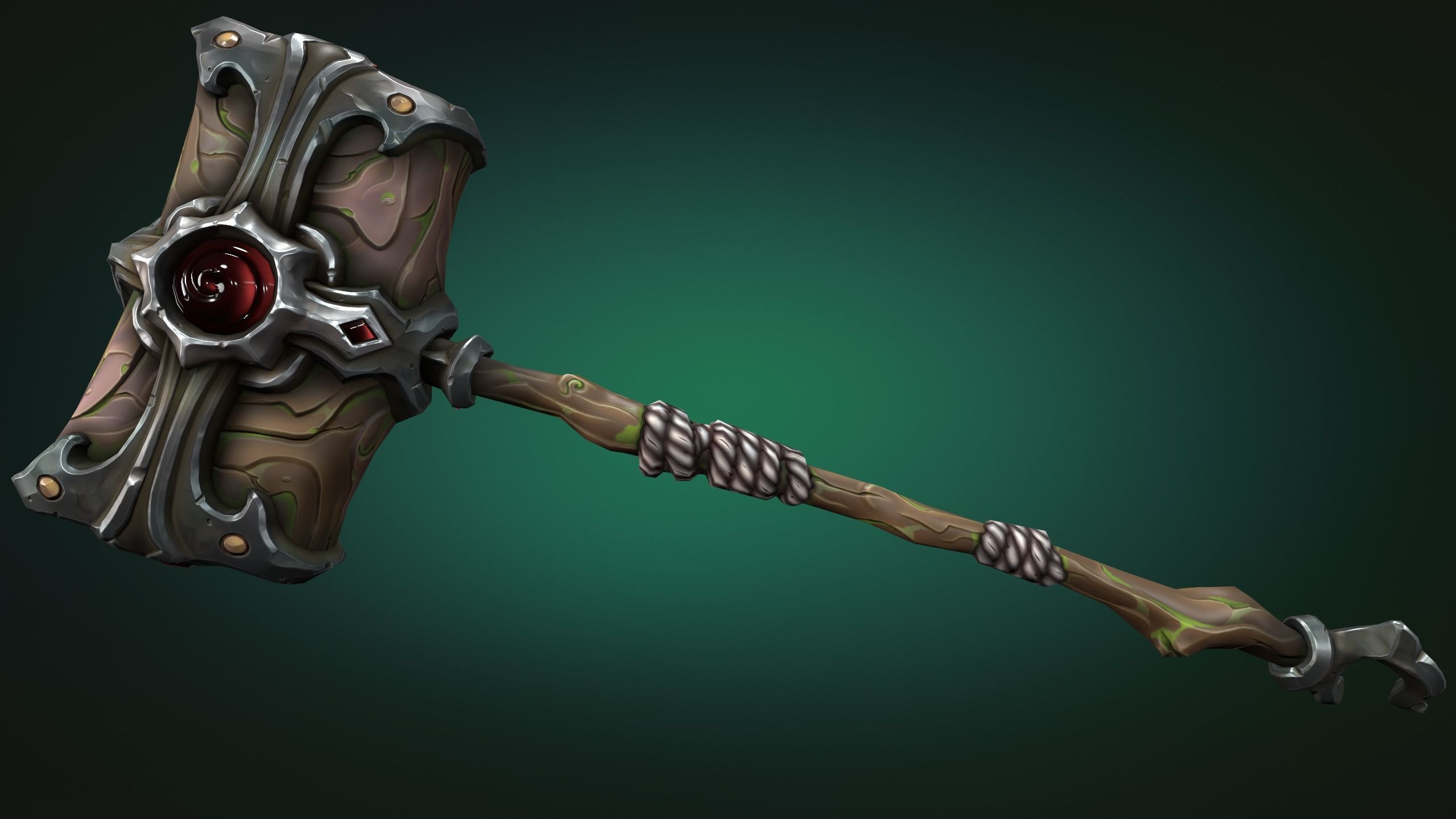 Coastal two handed hammer Low-poly 3D model_9