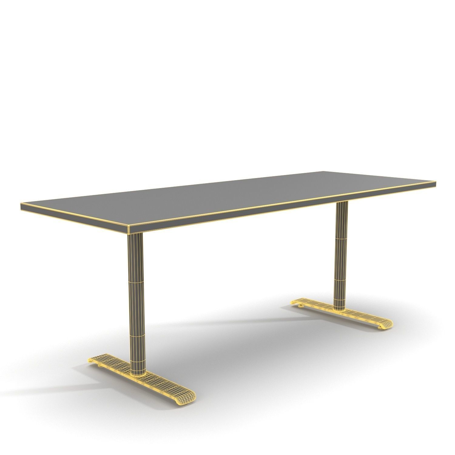 Twin Rectangular Meeting Table PBR 3D model_5