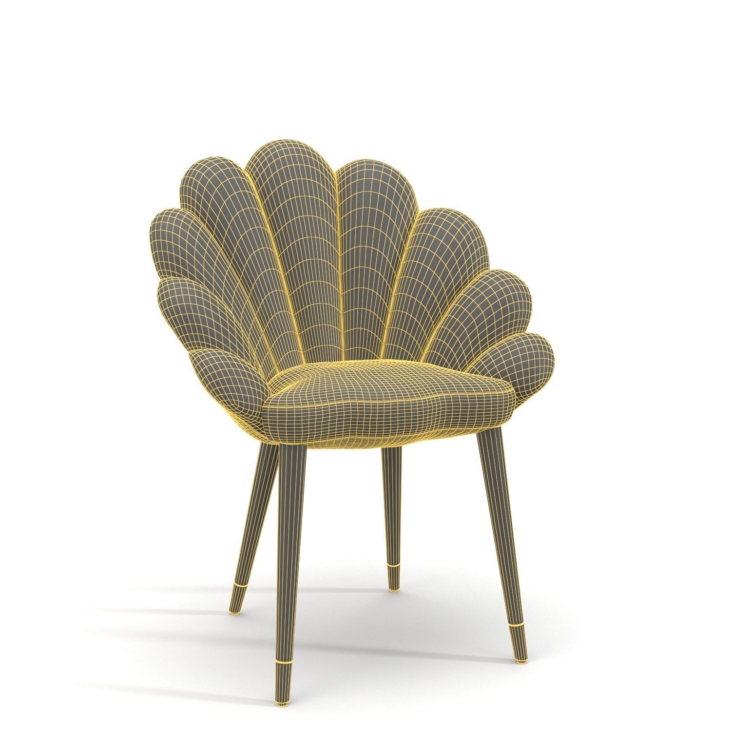 Velvet Peacock Counter Stool 3D model_5