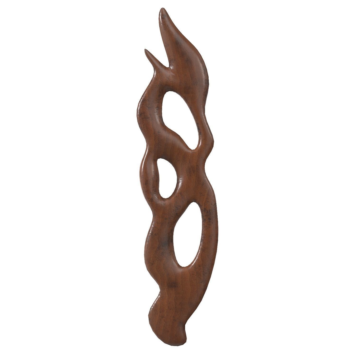 Wood sculpture wall PBR 3D model_3
