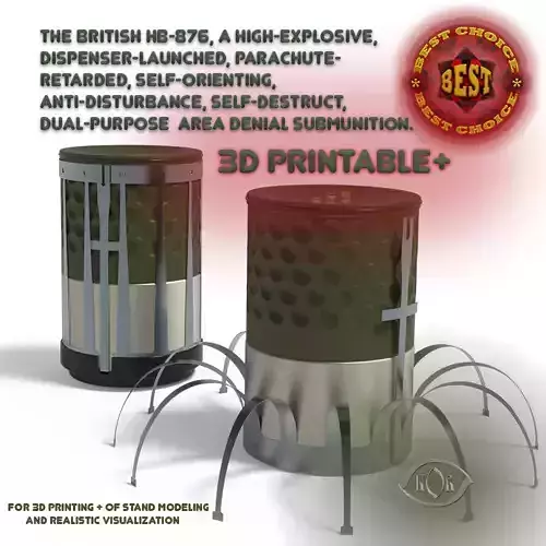 HB876 British landmine area denial submunition 3D model