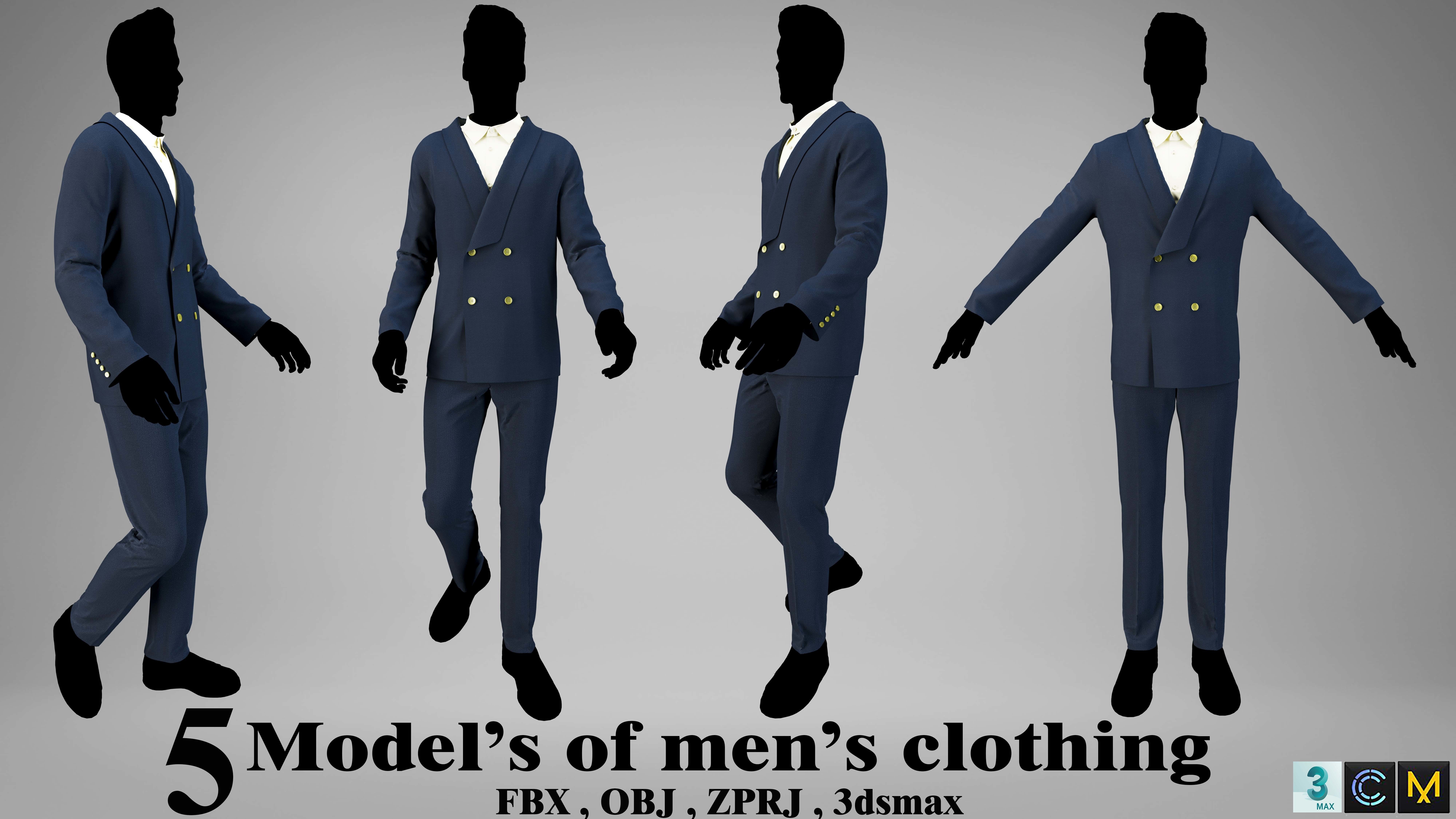 Men Suits 3D model_1