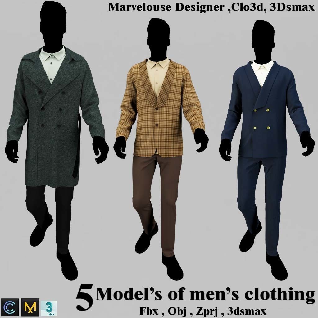 Men Suits 3D model_7