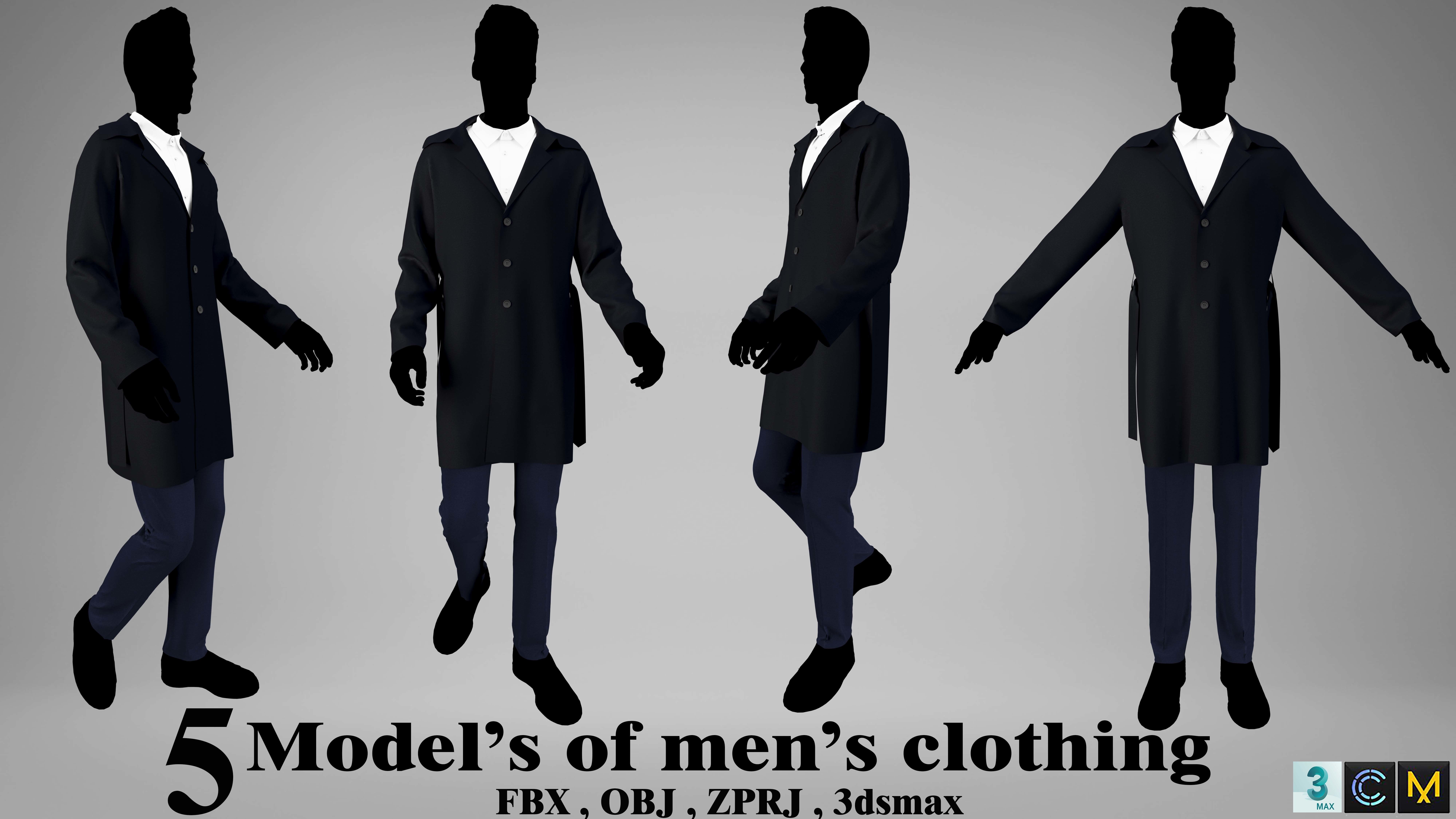 Men Suits 3D model_2