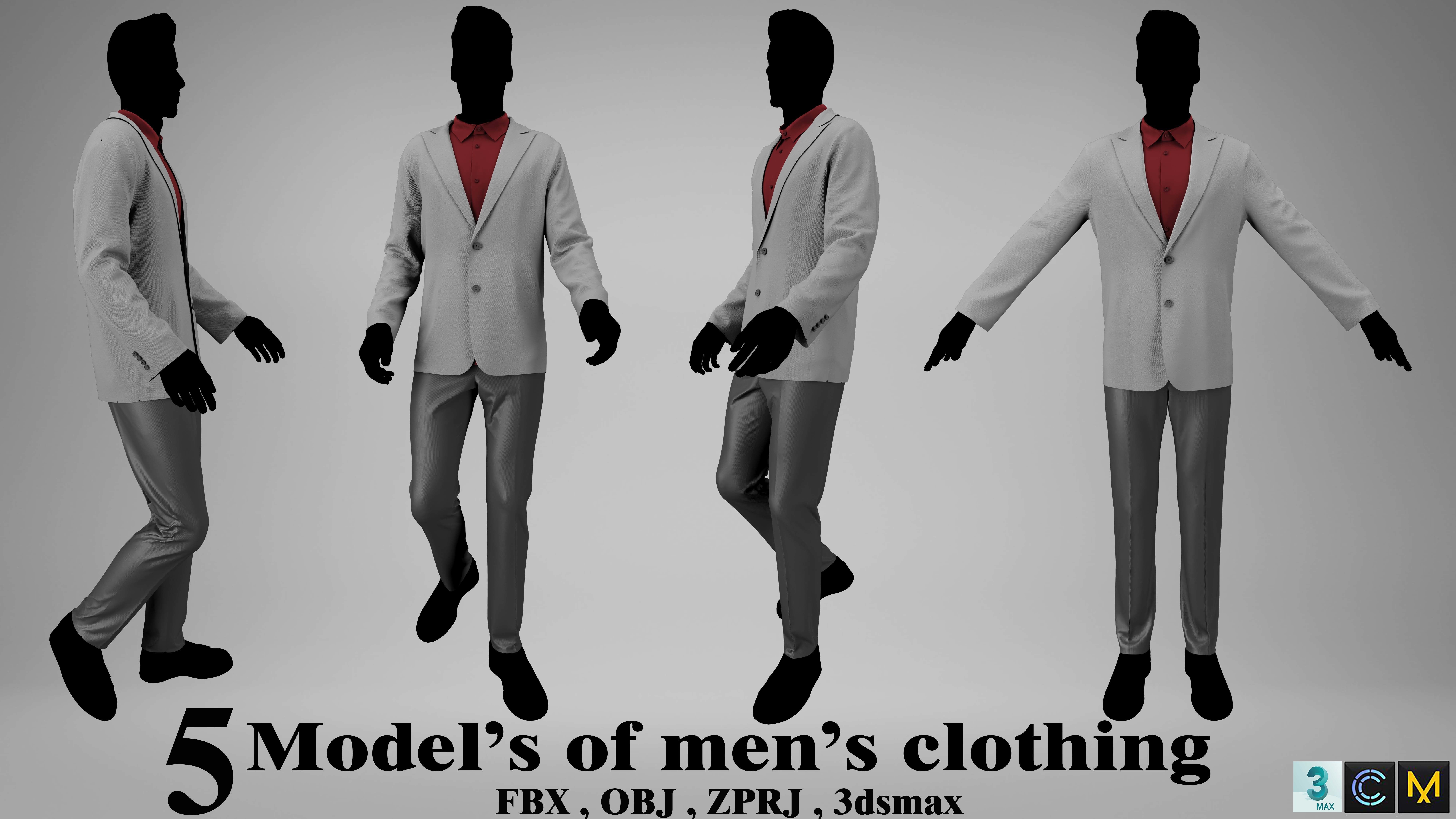Men Suits 3D model_4