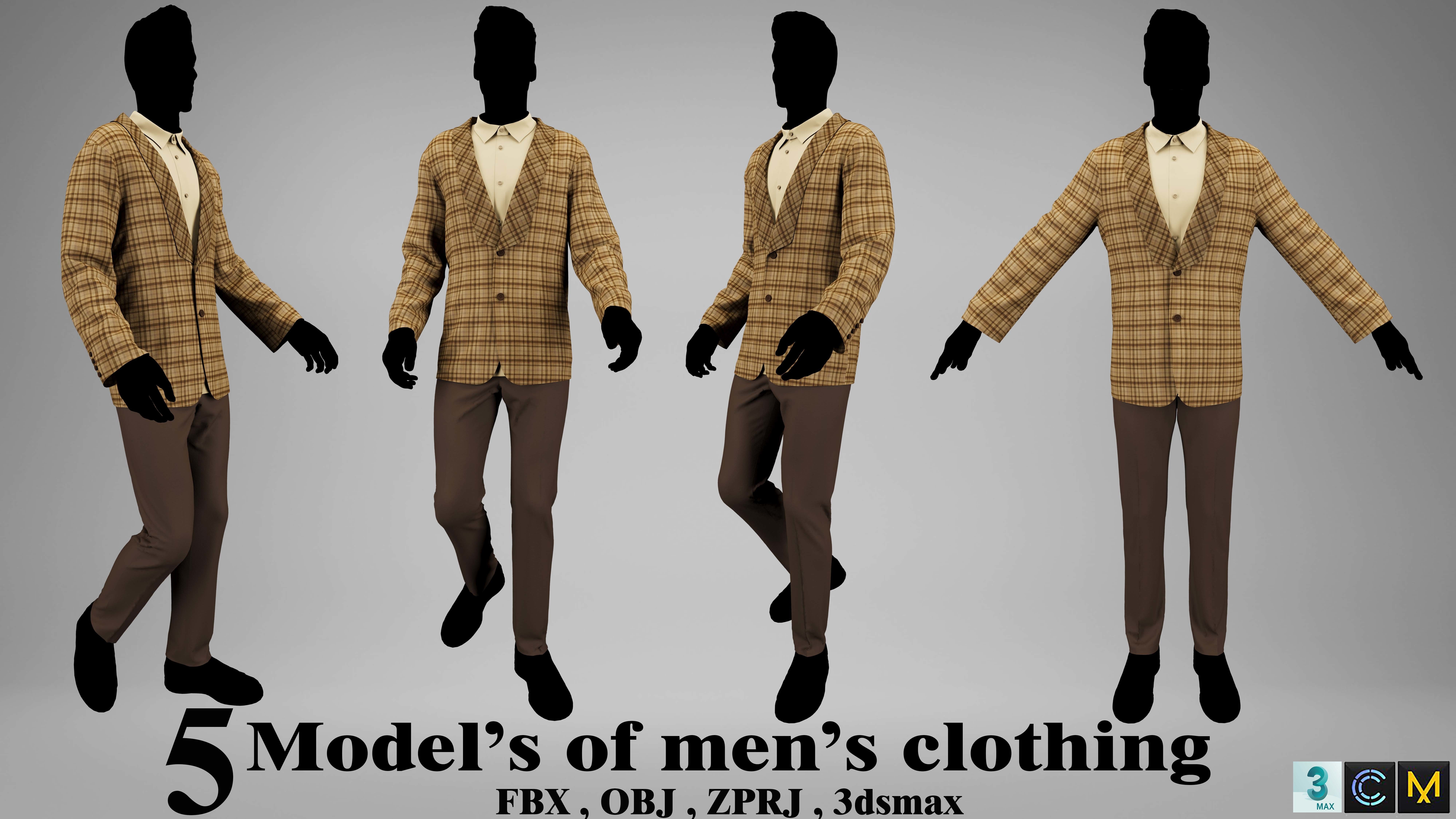 Men Suits 3D model_3