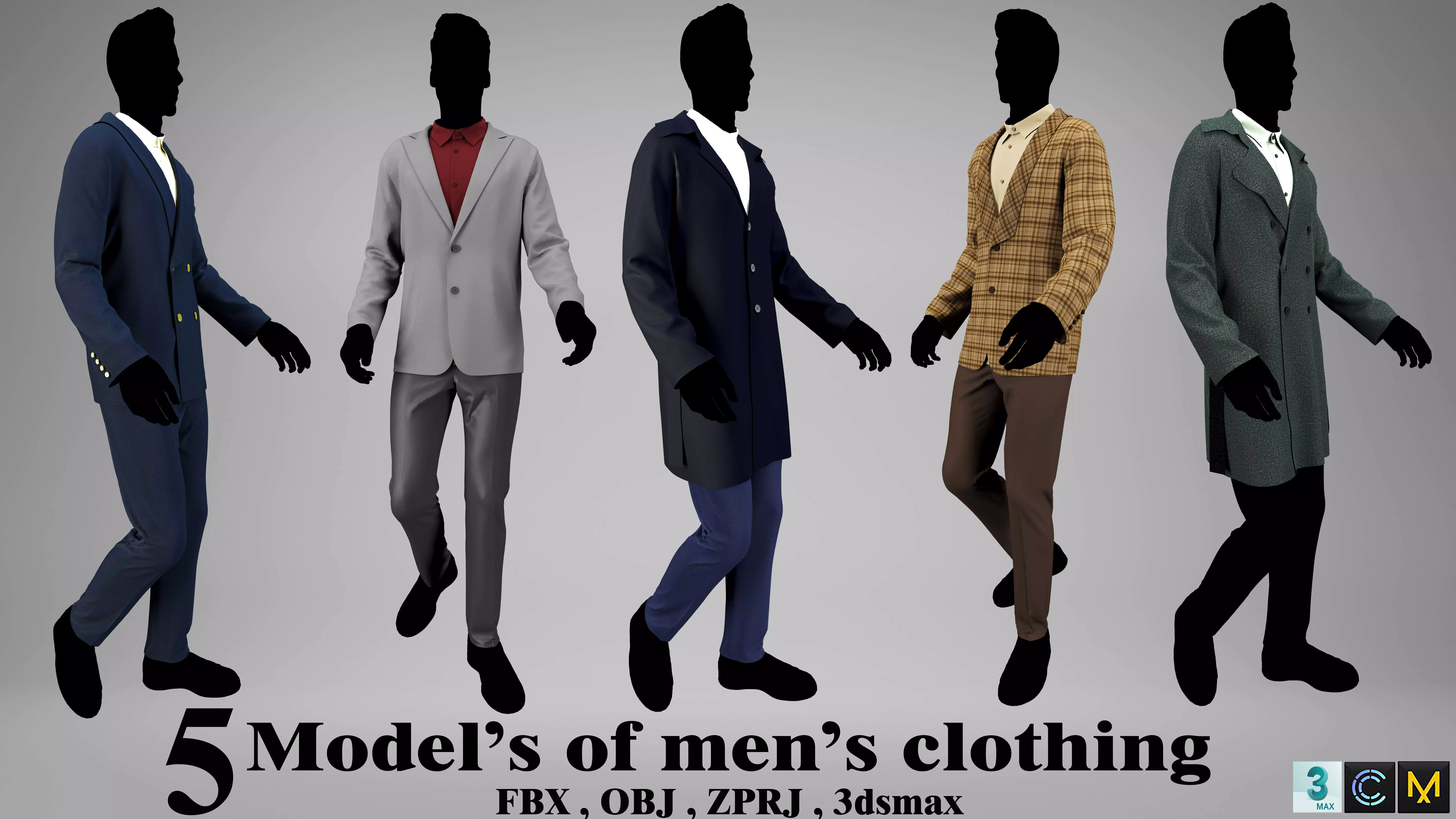 Men Suits 3D model_0