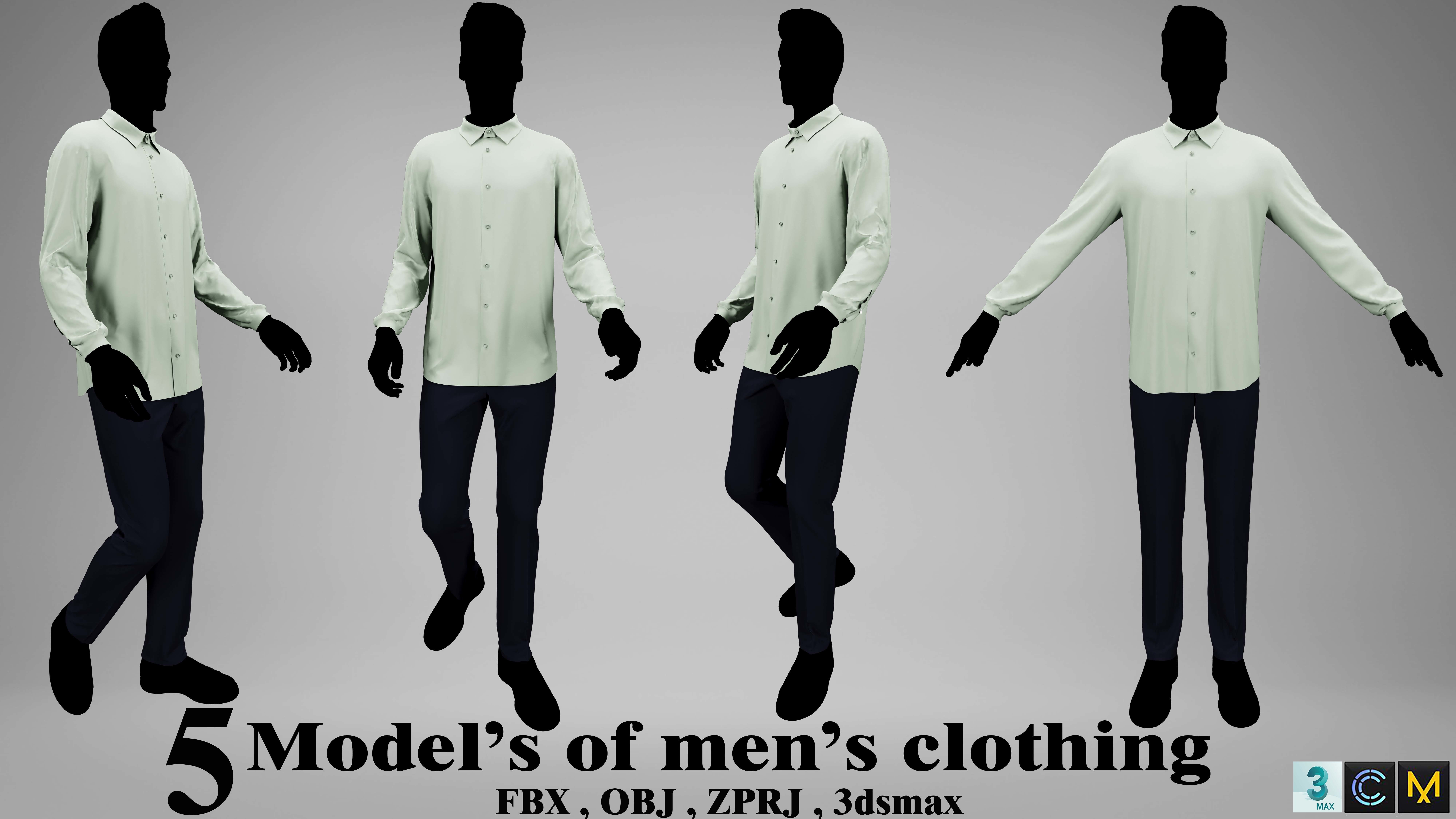 Men Suits 3D model_6
