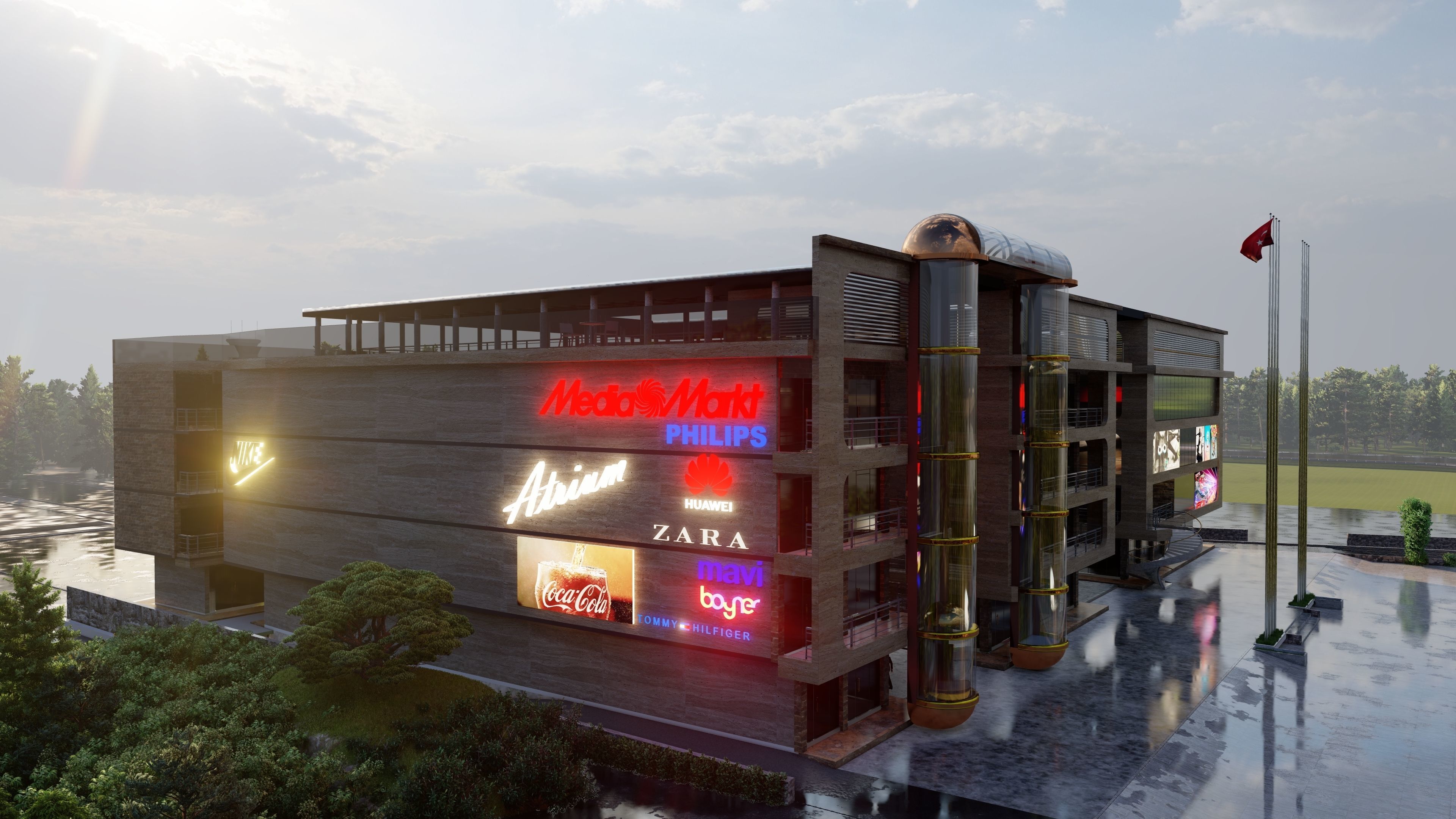 Atrium Shopping Center 3D model_2