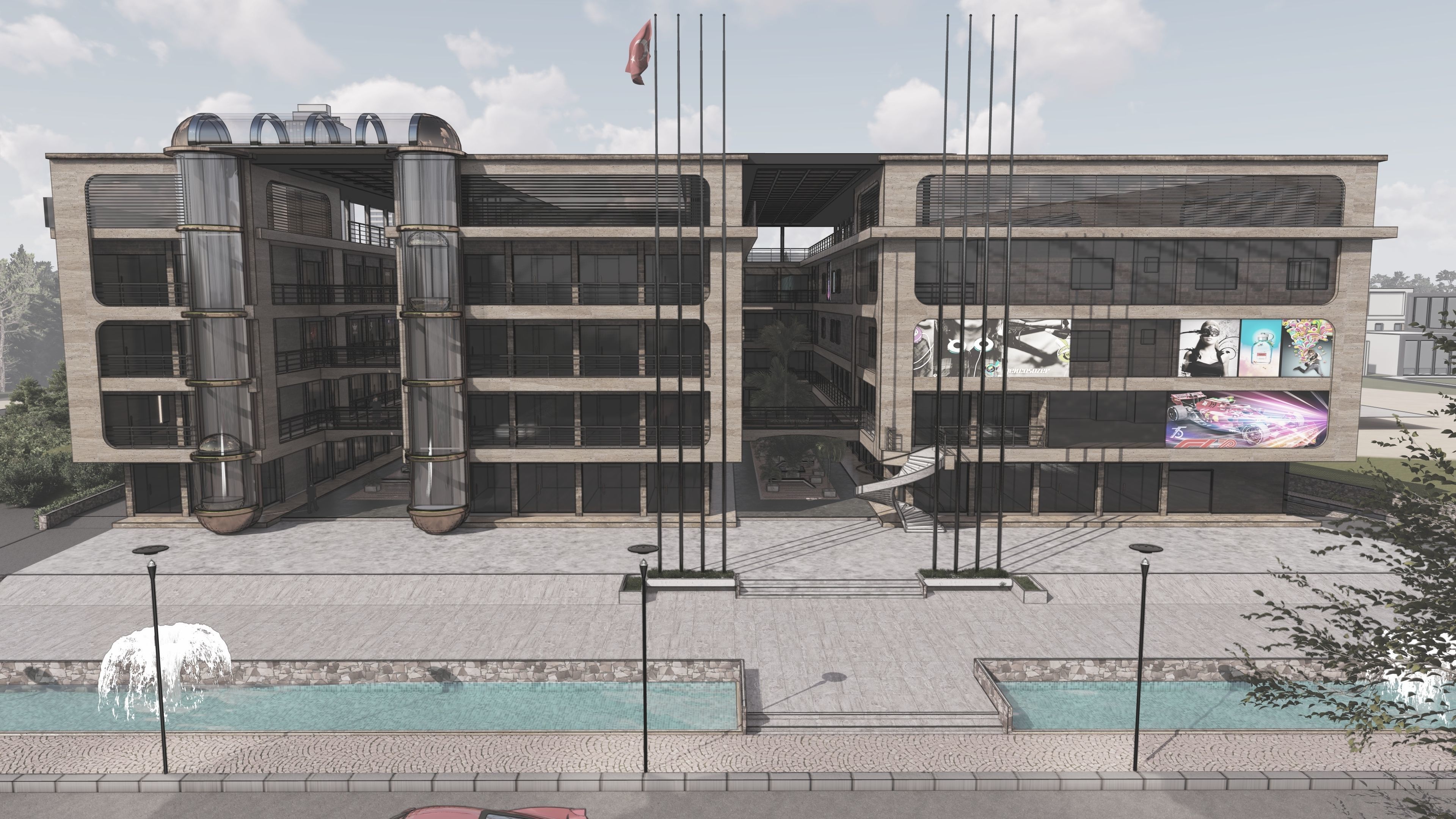 Atrium Shopping Center 3D model_4