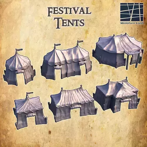 Festival Tents Tabletop Terrain 28 mm
