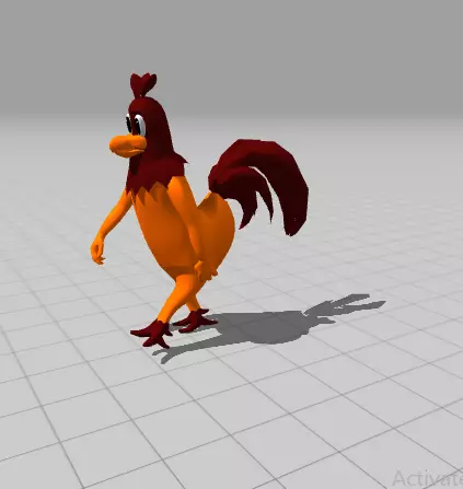 Chicken Cartoon 3d model rig and animations in blender Free 3D model_0