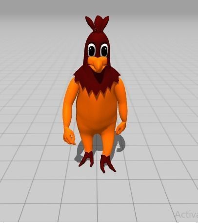 Chicken Cartoon 3d model rig and animations in blender Free 3D model_5
