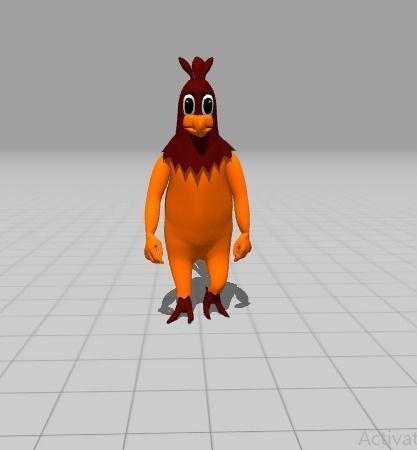 Chicken Cartoon 3d model rig and animations in blender Free 3D model_4