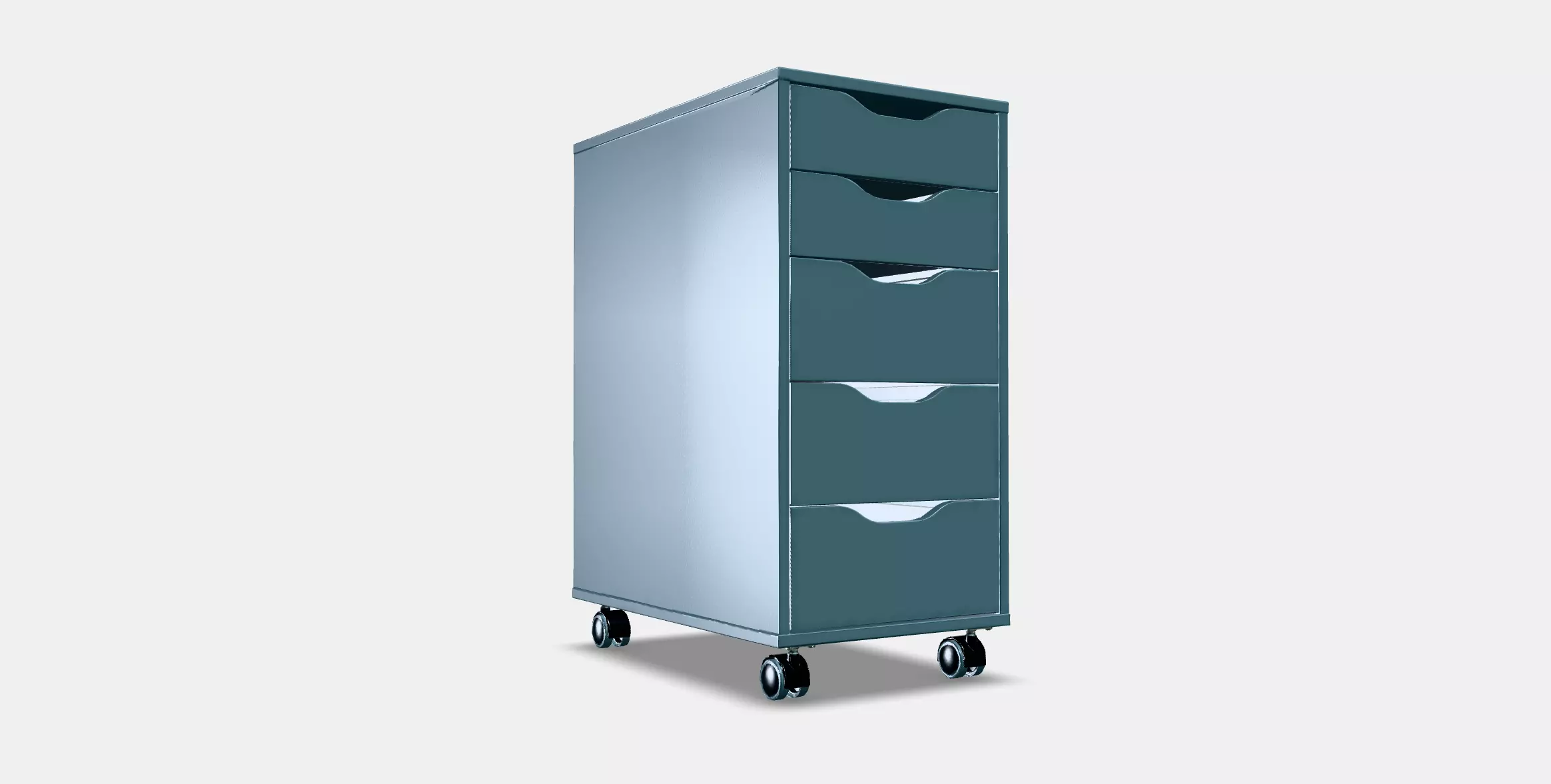 ALEX Drawer unit on castors 1 Low-poly 3D model_0