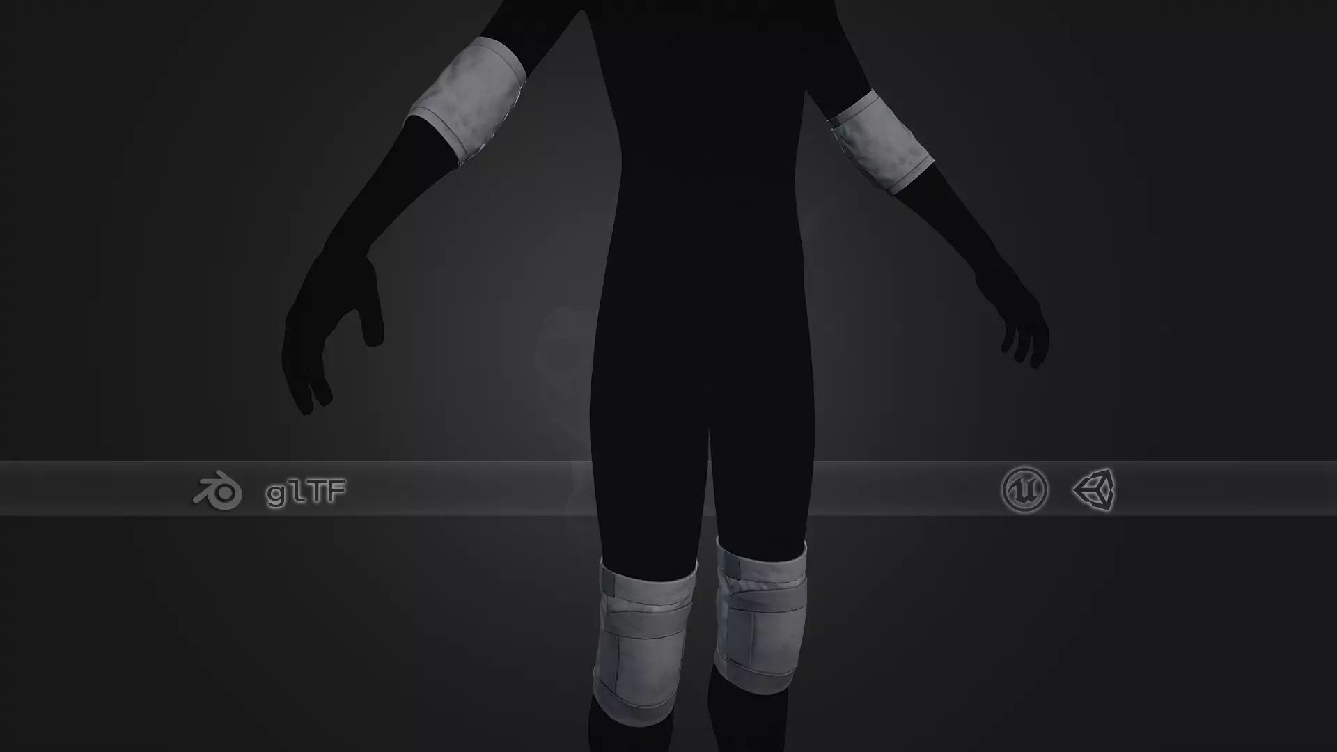 Gray Knee and Elbow Pads Low-poly 3D model