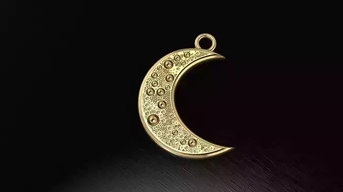 Moon gold necklace